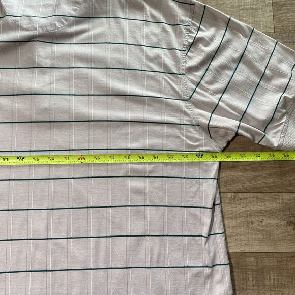 Izod Mens Shirt Short Sleeve Polo Size XXL Gray Striped 100% Cotton - Picture 5 of 7